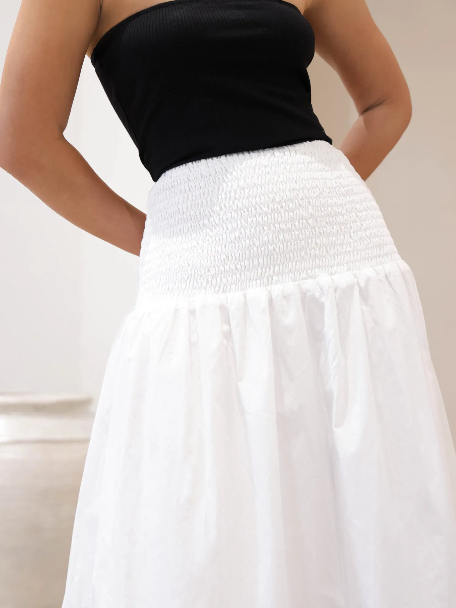 Smocking Maxi Skirt