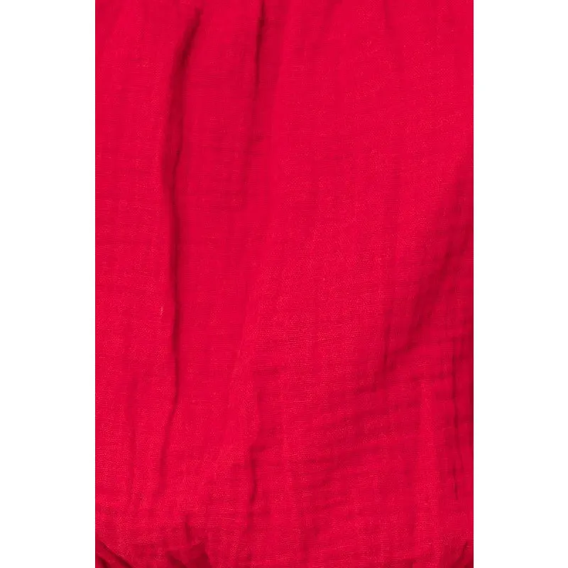 So Hype Off Shoulder Romper - Berry Red