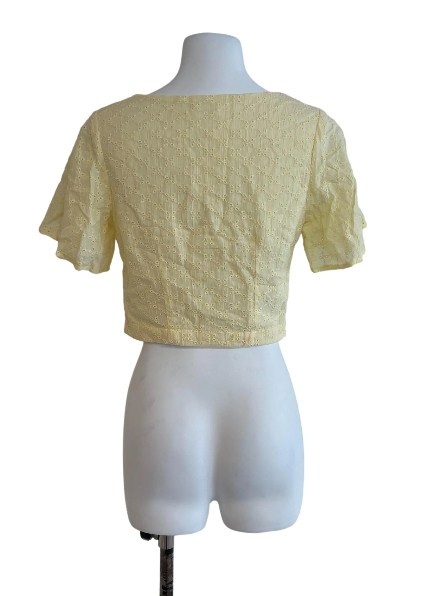 Soft Yellow Embroidered Top