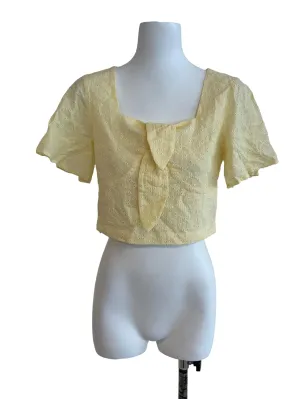 Soft Yellow Embroidered Top