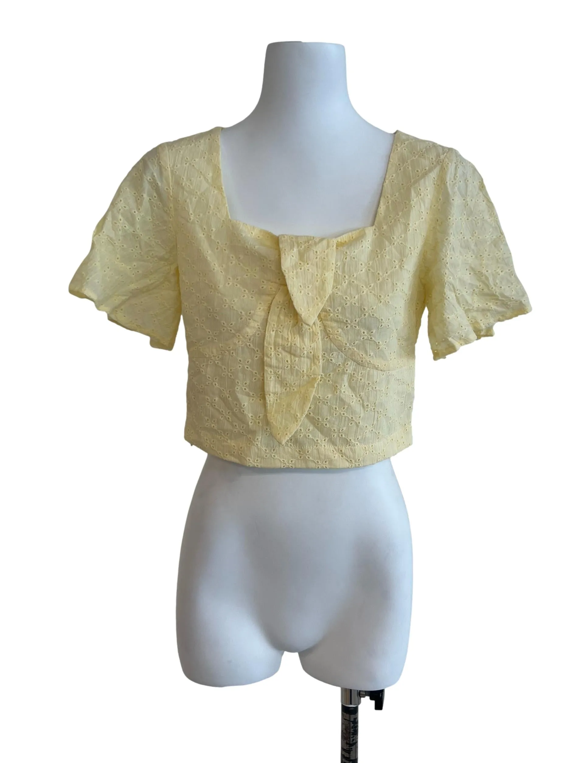 Soft Yellow Embroidered Top