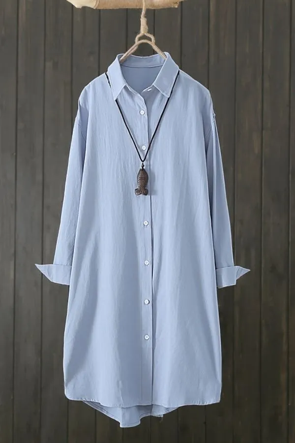 Solid Color Cozy Cotton Shirt