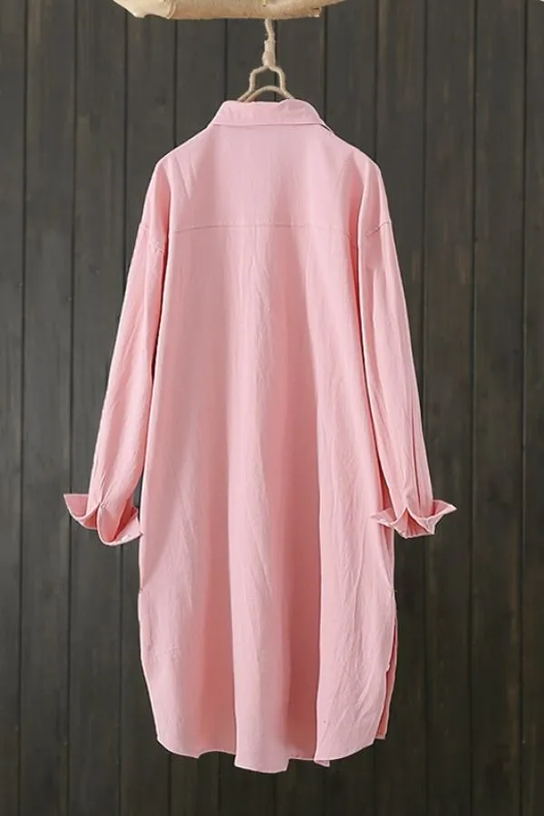 Solid Color Cozy Cotton Shirt