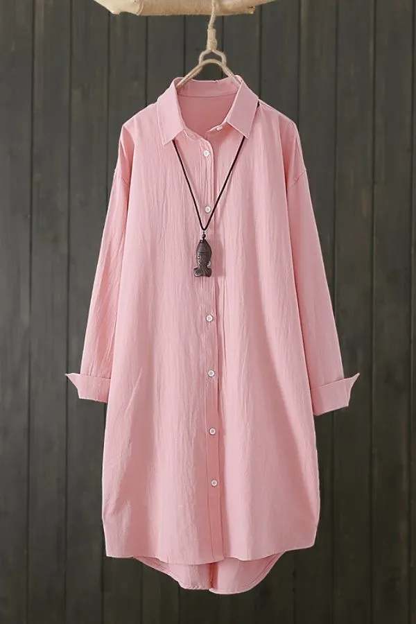 Solid Color Cozy Cotton Shirt