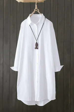 Solid Color Cozy Cotton Shirt