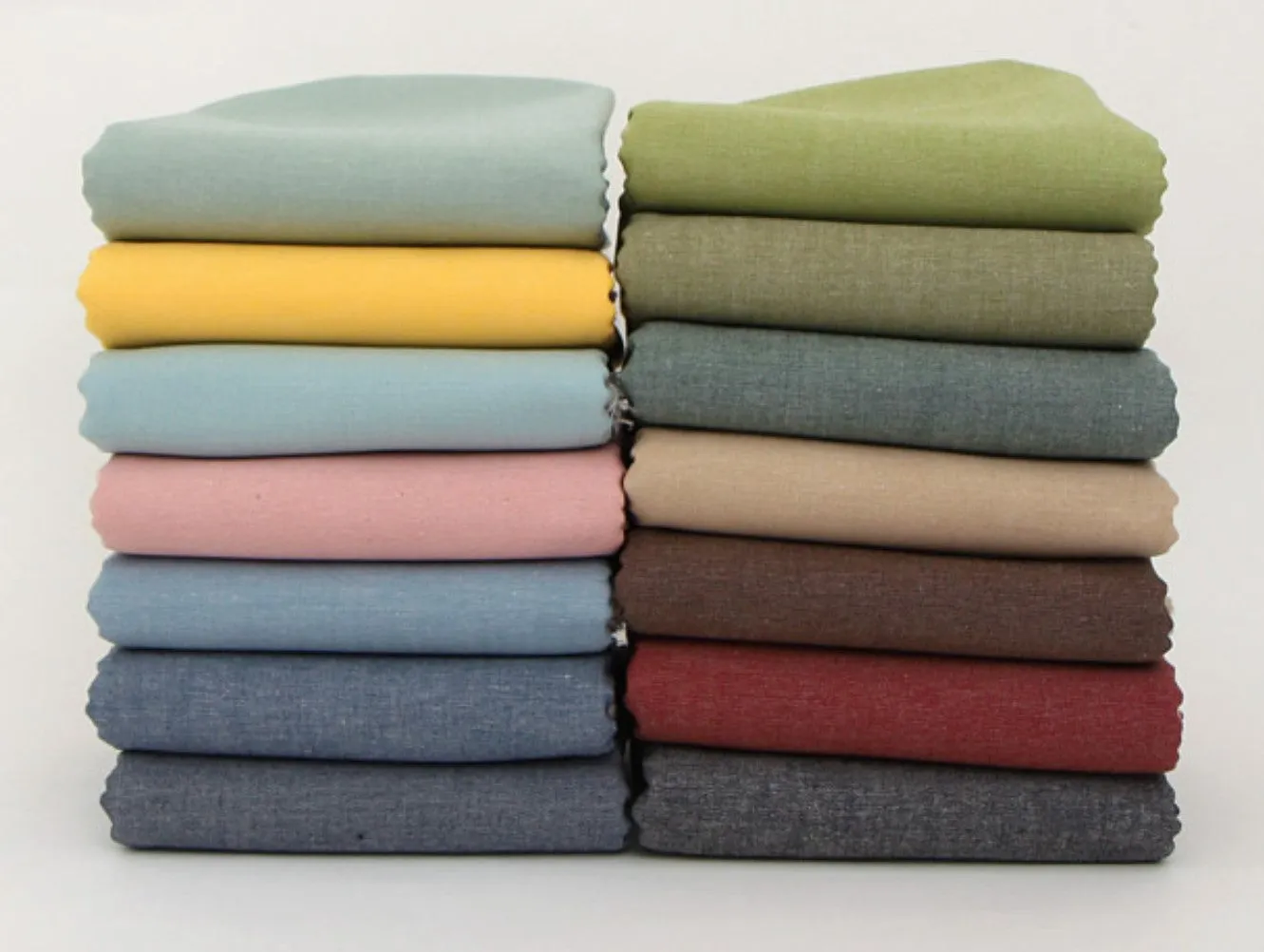 Solid Cotton Fabric, Yarn Dyed Cotton Fabric, Quality Korean Fabric - 14 Colors - By the Yard 25776-1