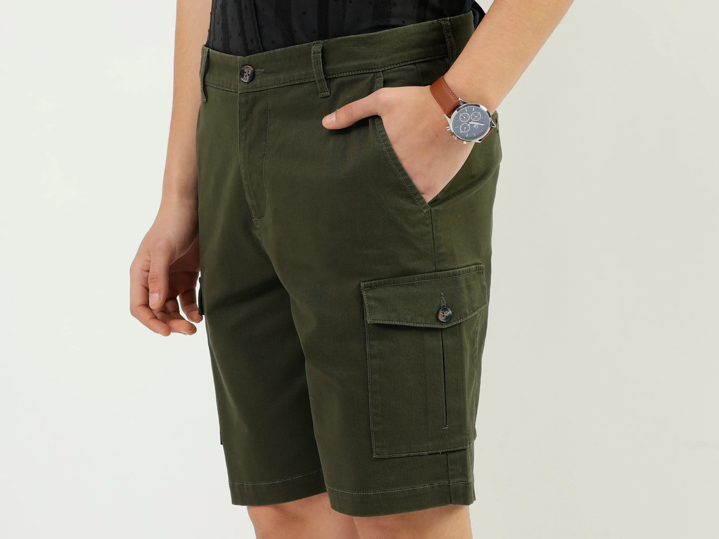 Solid Slim Fit Shorts