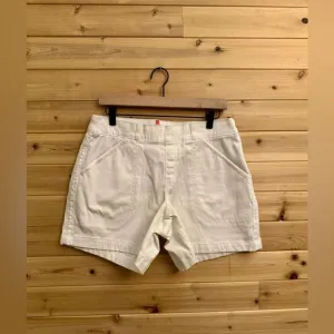 SPANX Size Large White Super Soft Twill Mid Rise Tummy Control Shorts