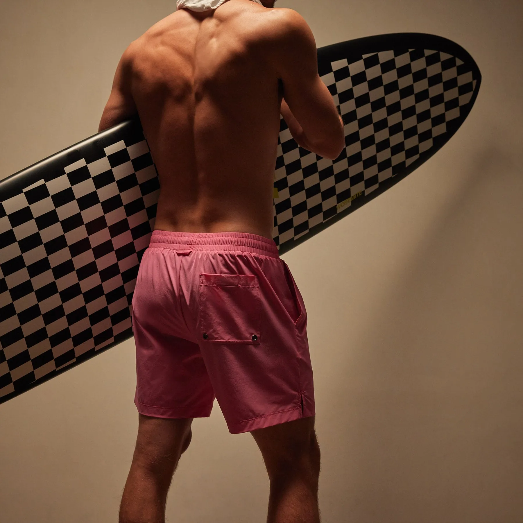 Split Hem Boardshort - Intense Pink
