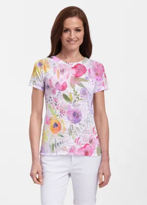 Spring Crush Pink (16061) ~ Sheer Short Sleeve Crew Shirt