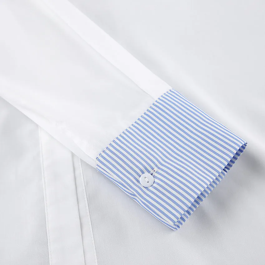 Striped Patchwork Long Sleeve Blouse
