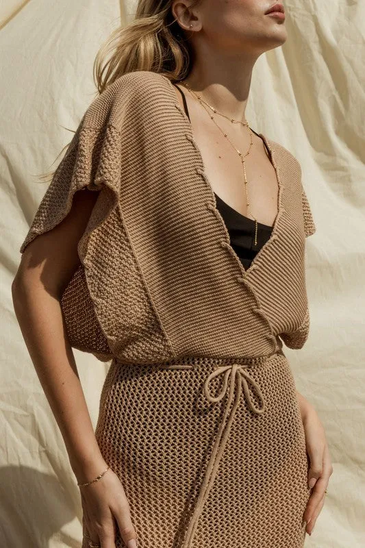 Style to Suit- Tan Sheer Dress