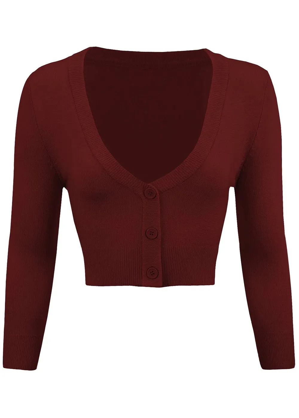 Succubus Clothing Retro Short 50's Cardigan Burgundy