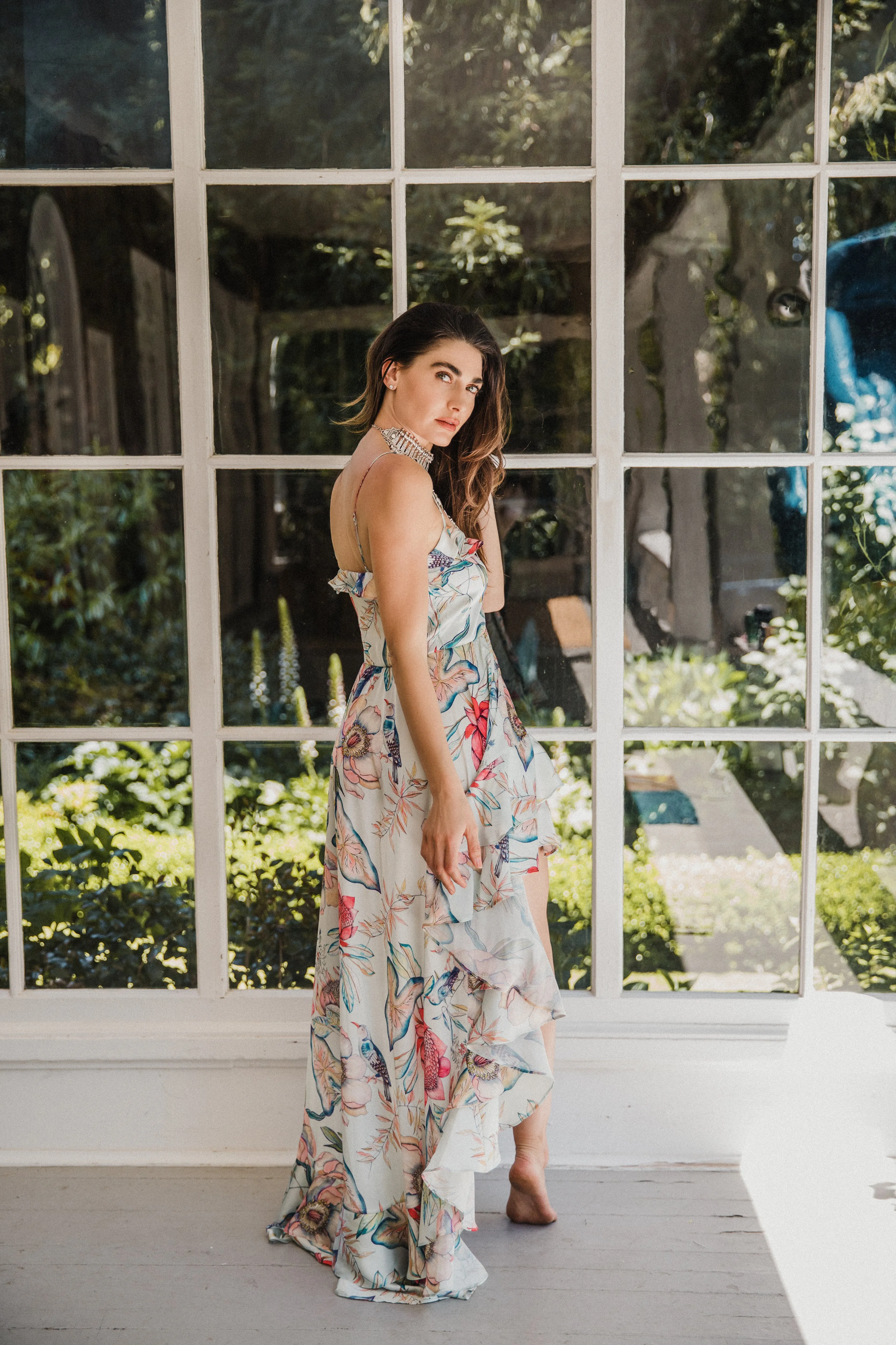 SukiSo Women's Juliet High to Low Dress in Botanica