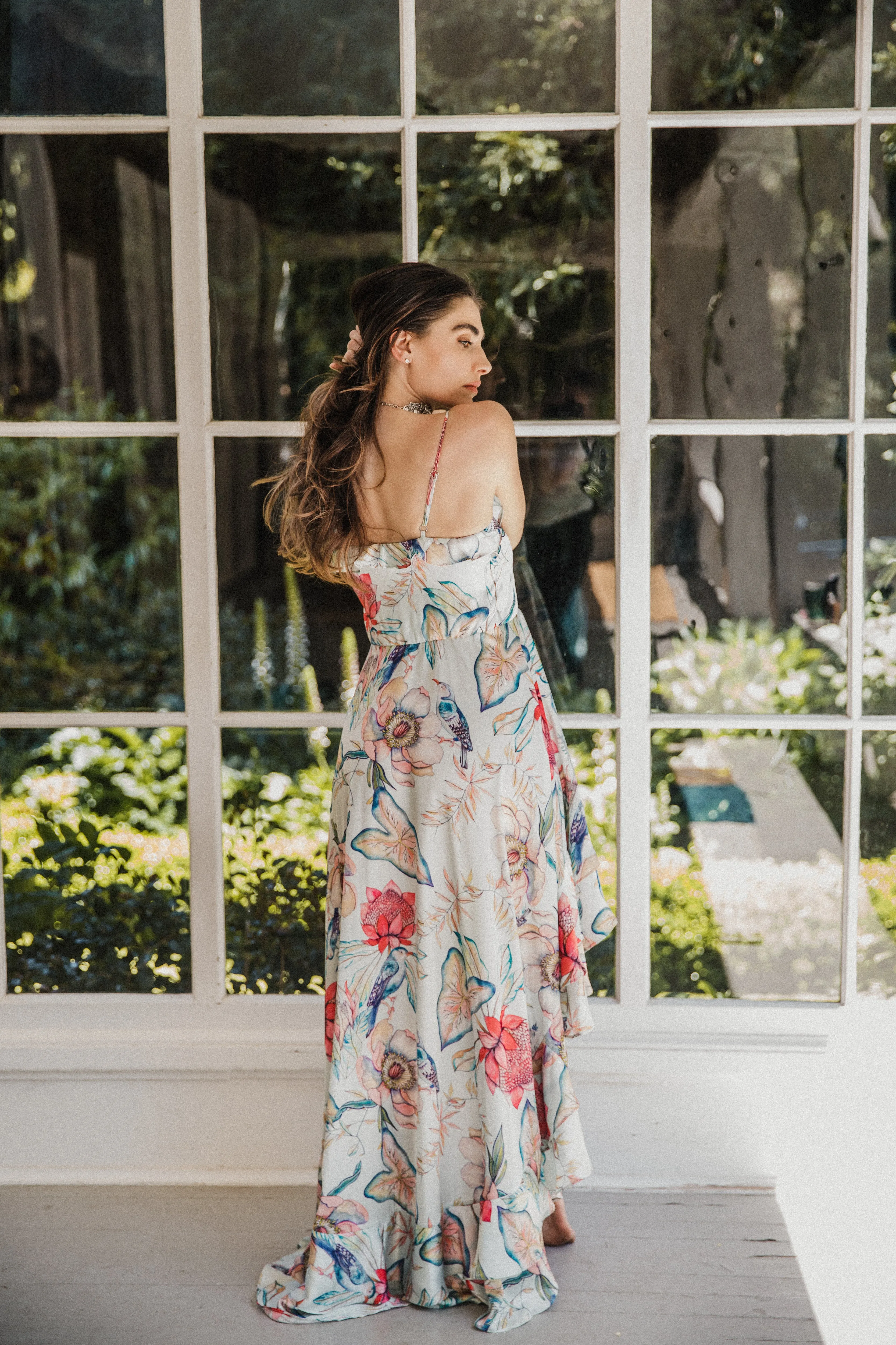 SukiSo Women's Juliet High to Low Dress in Botanica