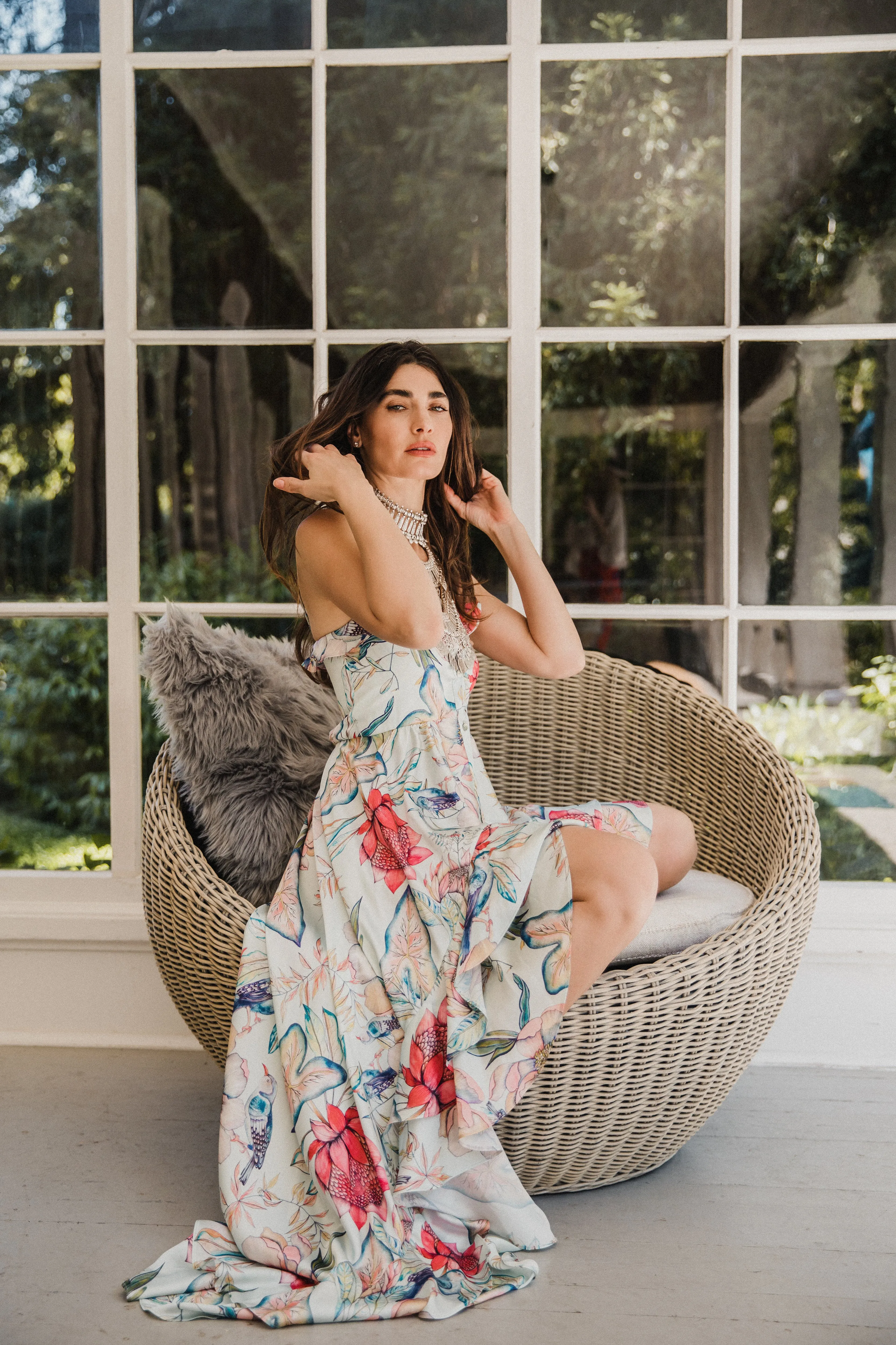 SukiSo Women's Juliet High to Low Dress in Botanica