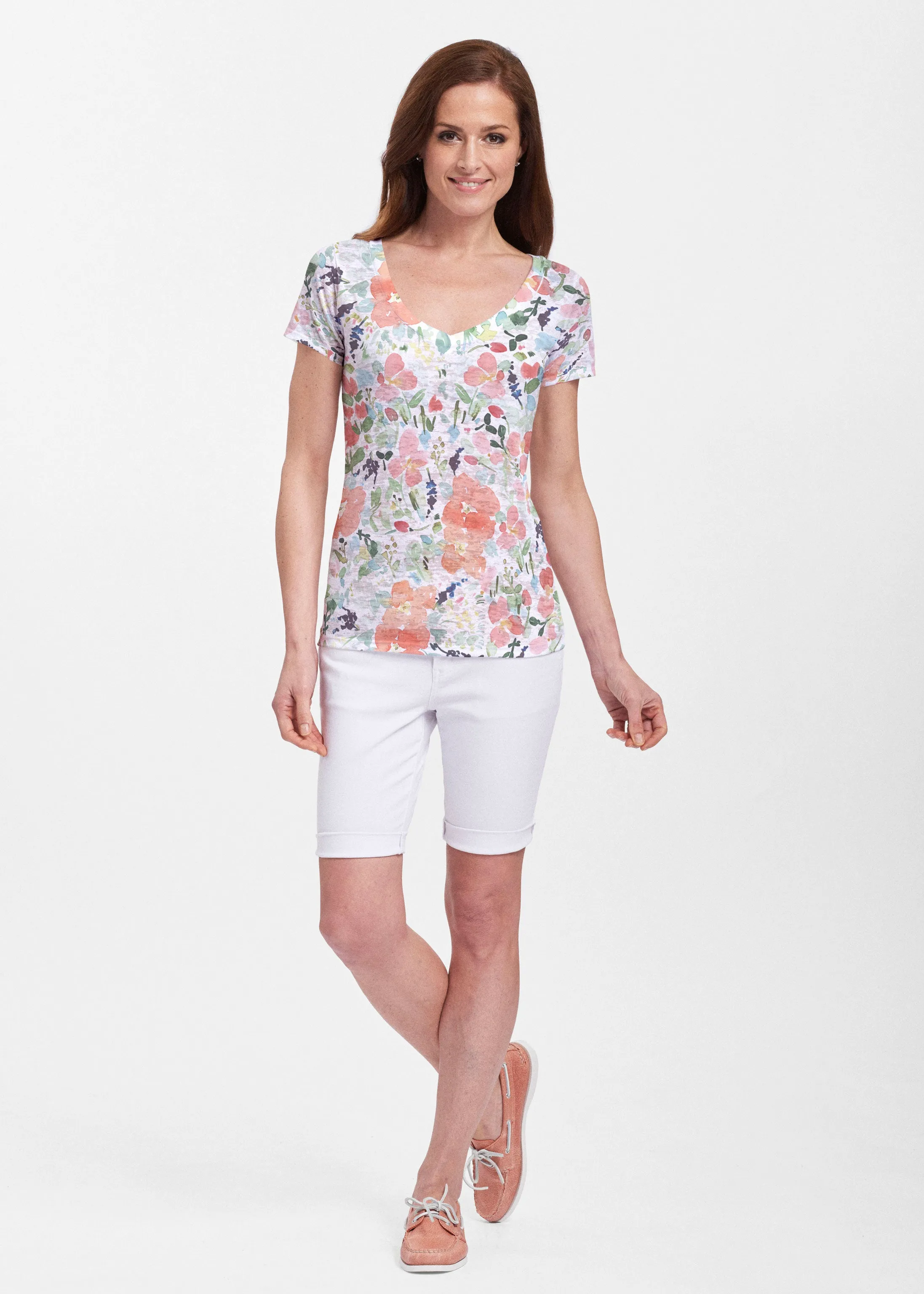 Summer Dreams (7939) ~ Sheer Short Sleeve V-Neck Shirt