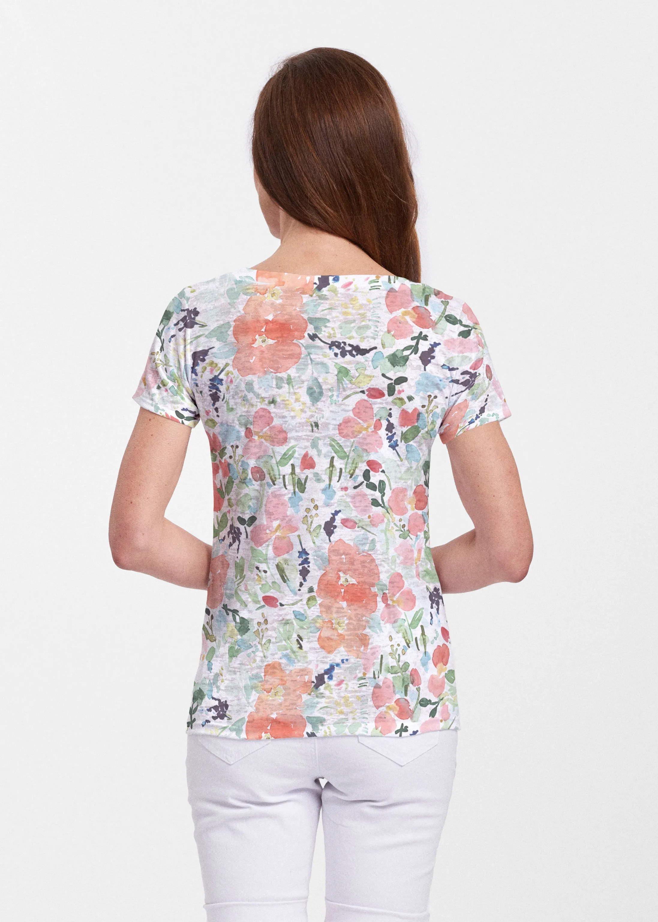 Summer Dreams (7939) ~ Sheer Short Sleeve V-Neck Shirt