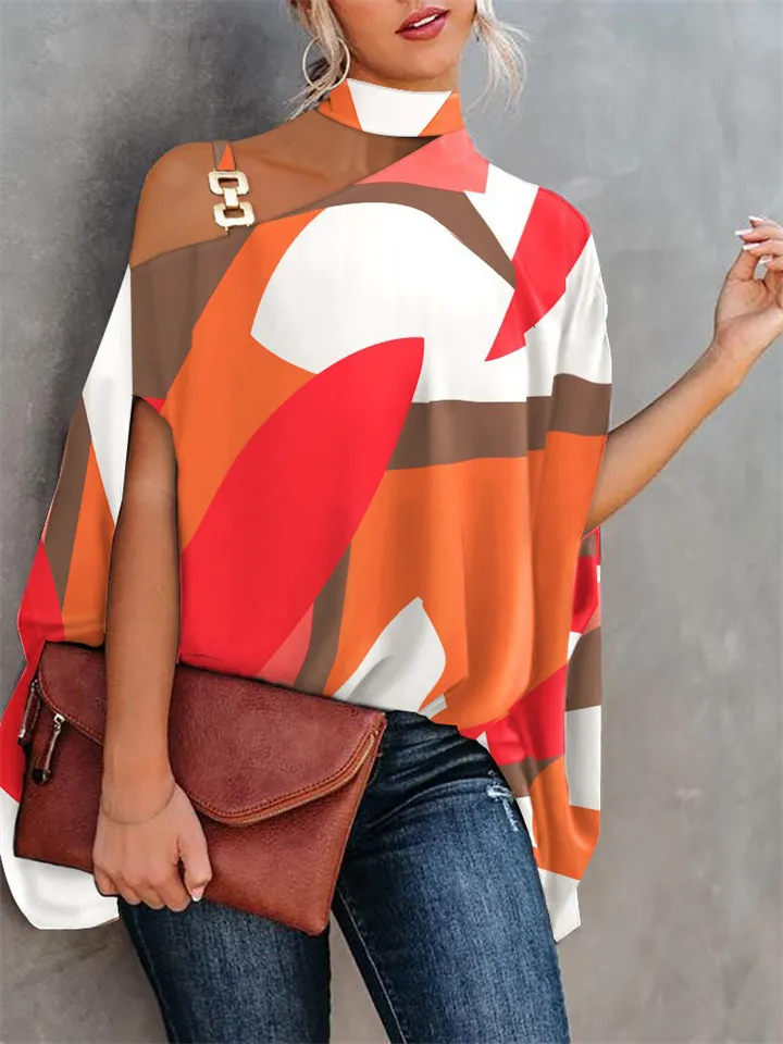 Summer Fashion Short Sleeve Printed Blouses