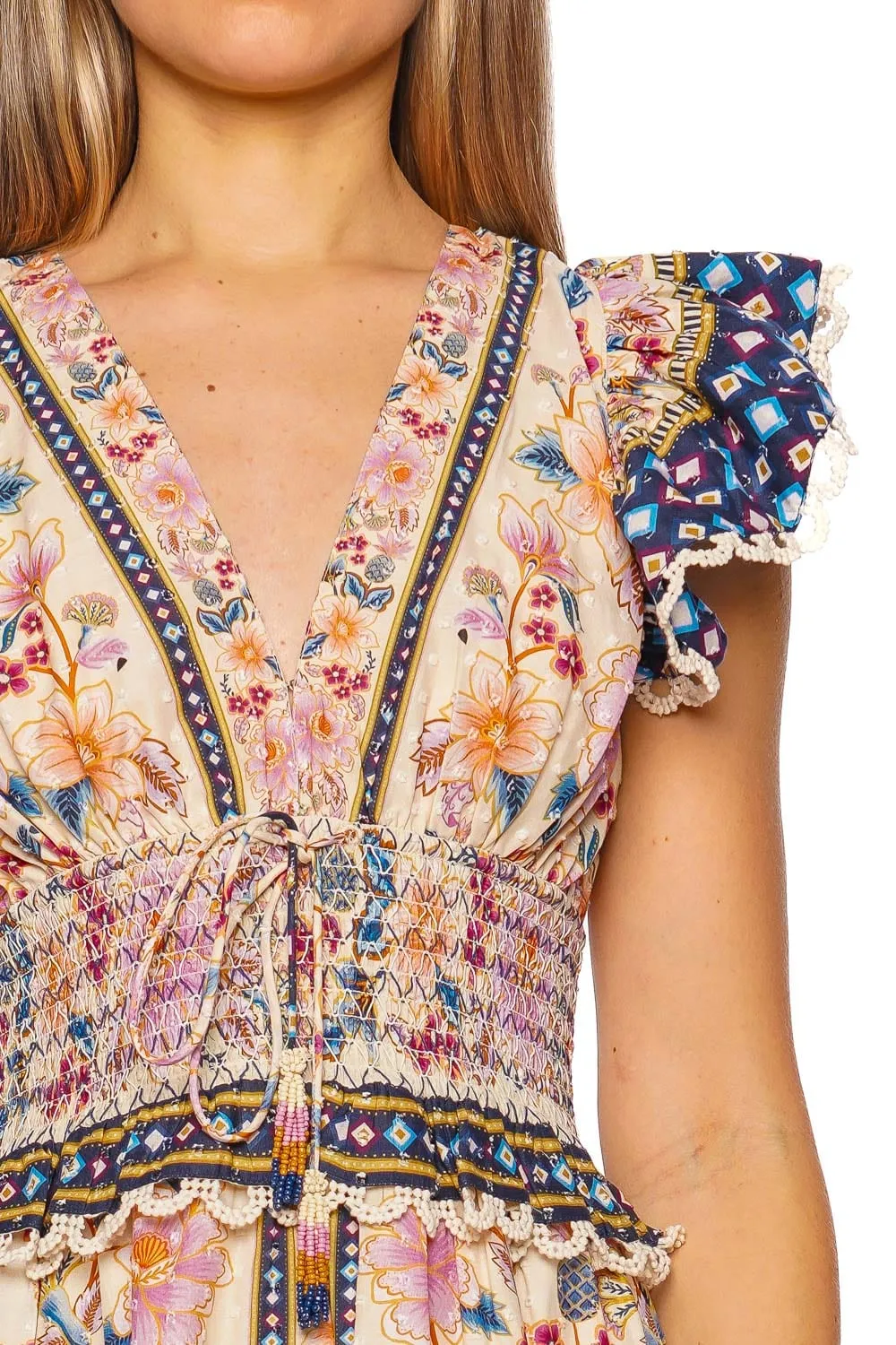 Superbloom Tapestry Ruffled Maxi Dress