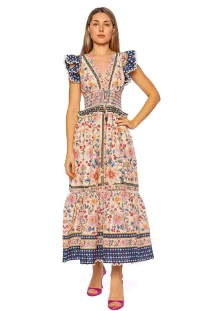 Superbloom Tapestry Ruffled Maxi Dress