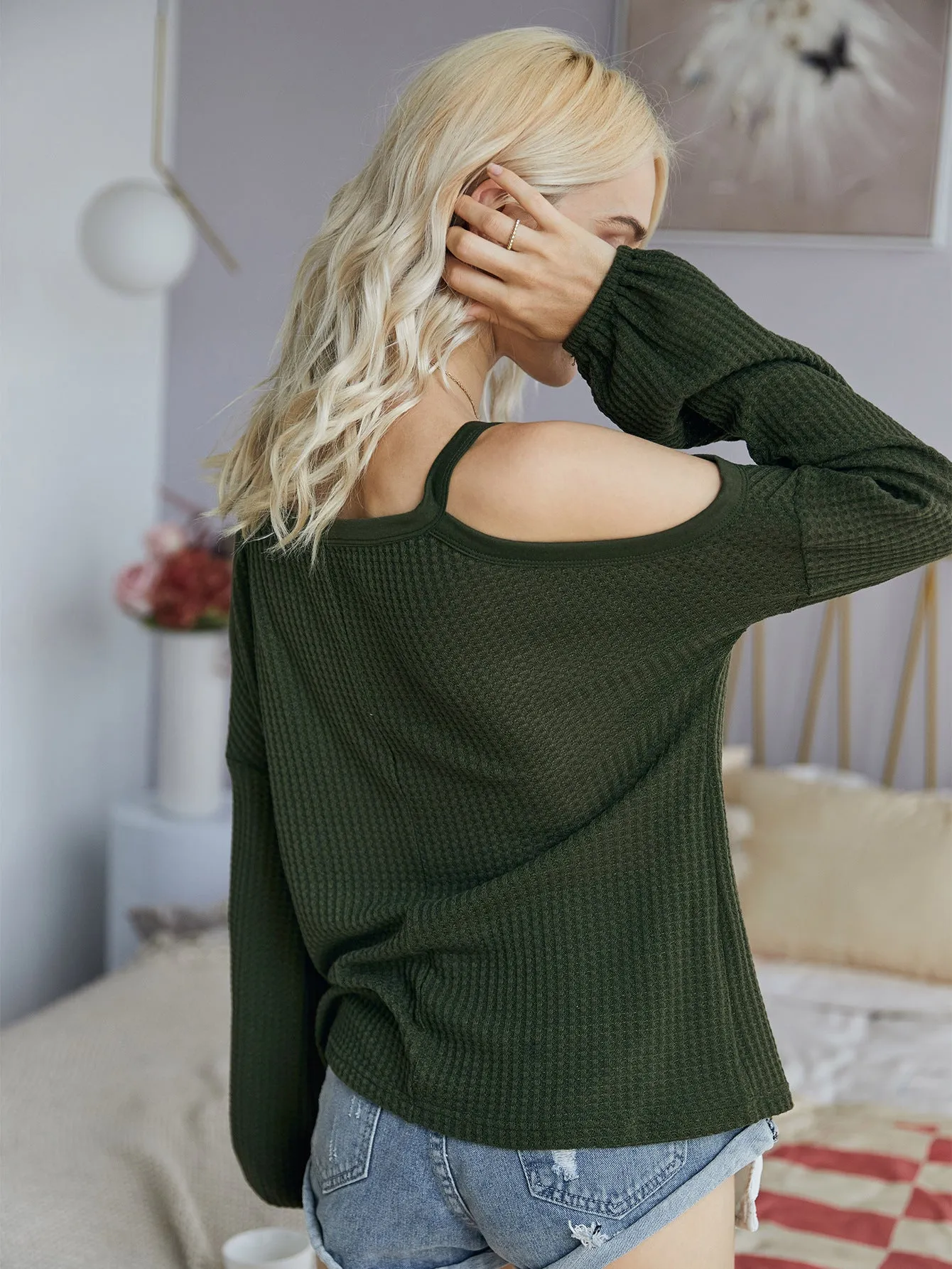 Suspenders One Shoulder Tops Knit Shirt