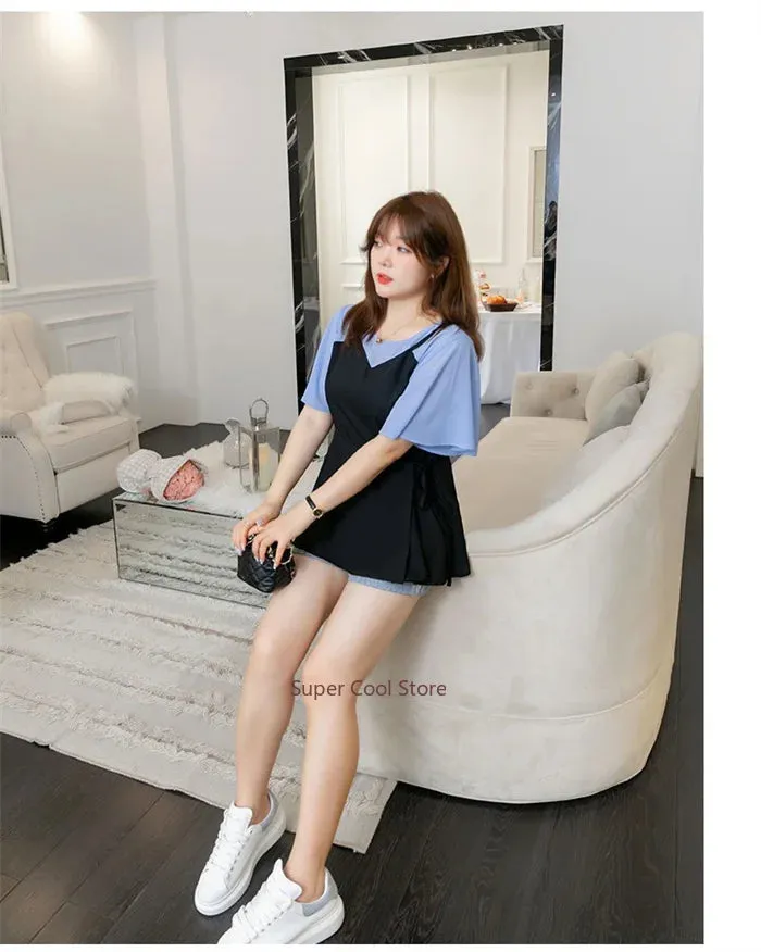 Sweet Chiffon Ruffled Sleeve Bouse