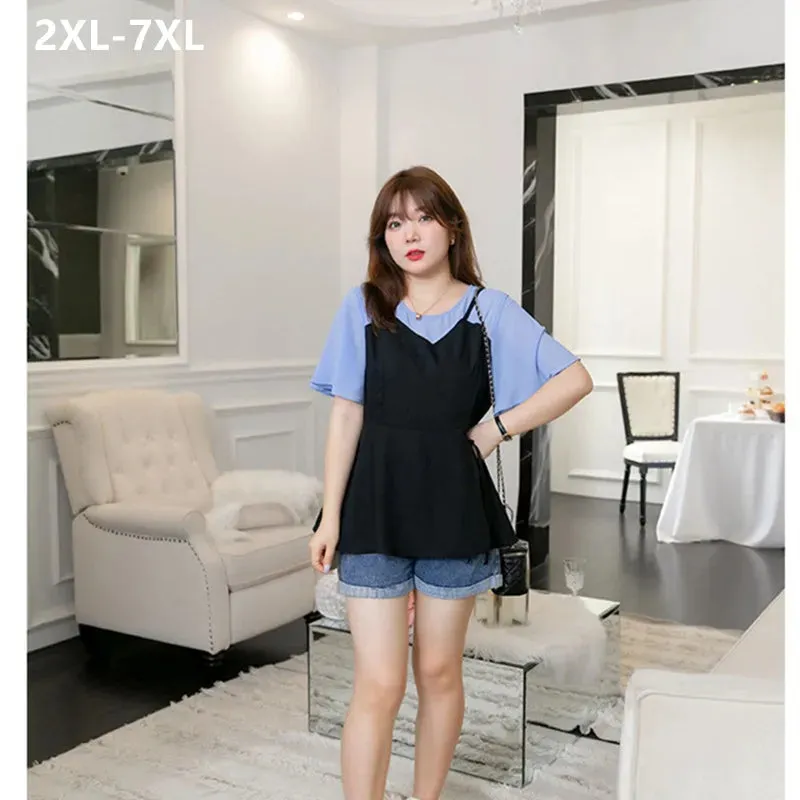 Sweet Chiffon Ruffled Sleeve Bouse