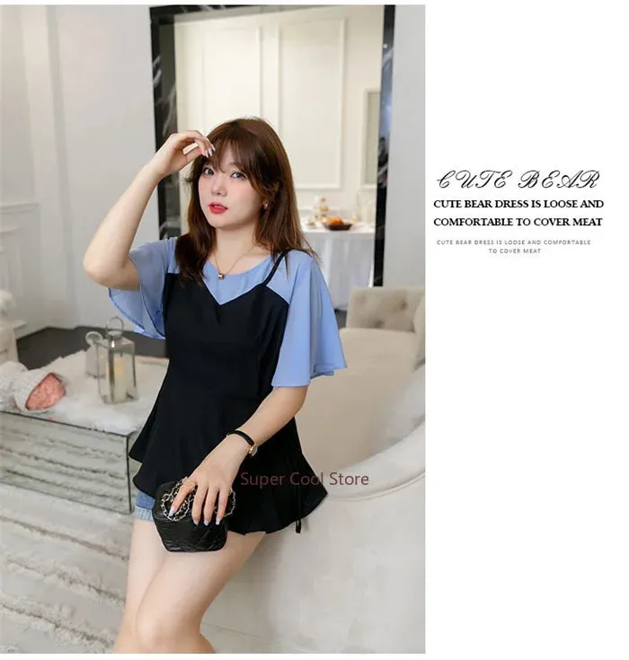 Sweet Chiffon Ruffled Sleeve Bouse