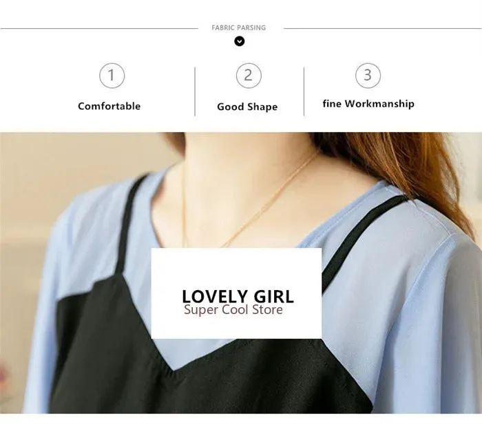 Sweet Chiffon Ruffled Sleeve Bouse