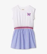 Swiss Dot Butterfly Elastic Waist Dress
