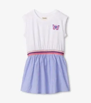 Swiss Dot Butterfly Elastic Waist Dress