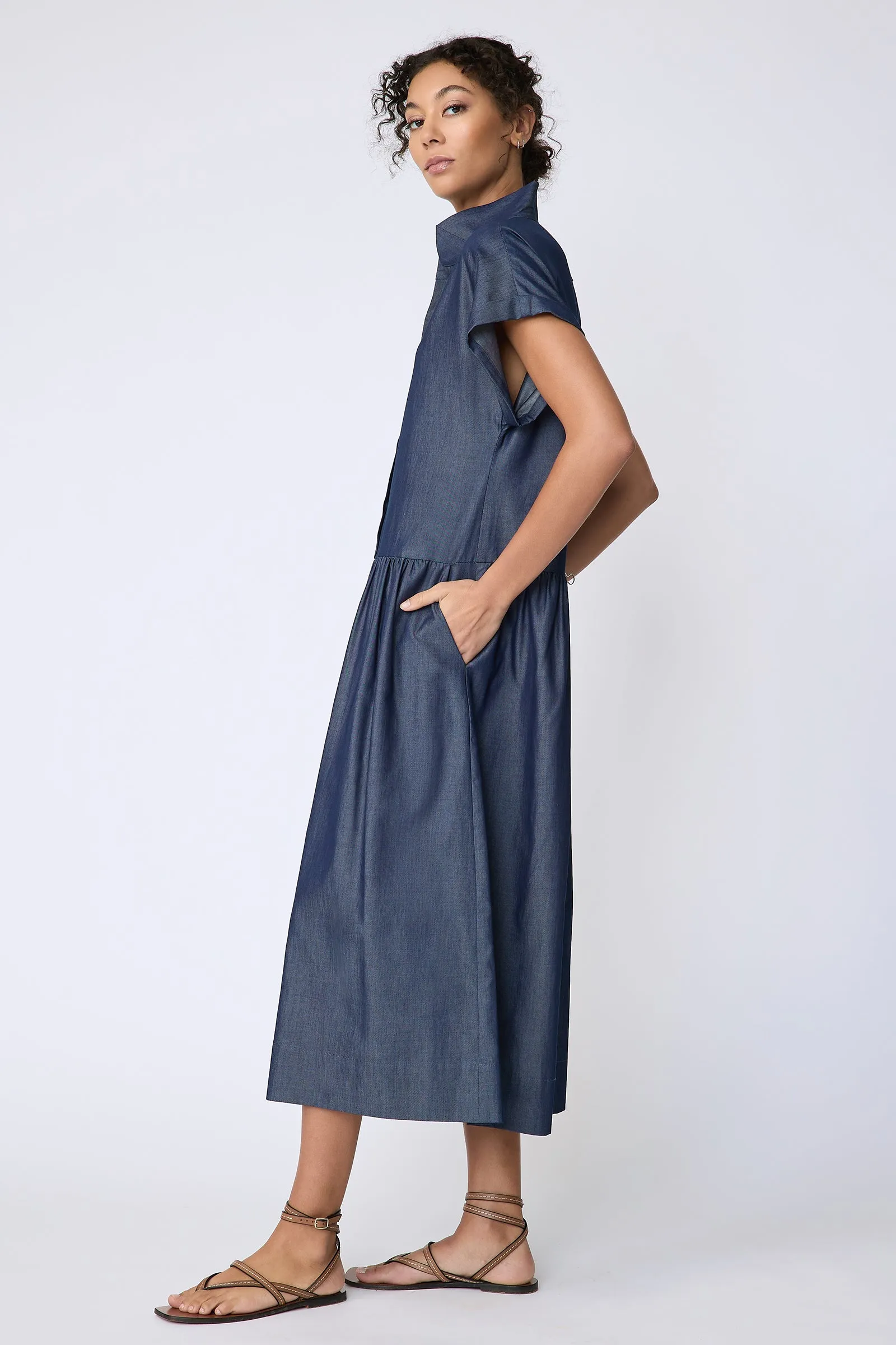 Tanya Shirt Dress - Indigo