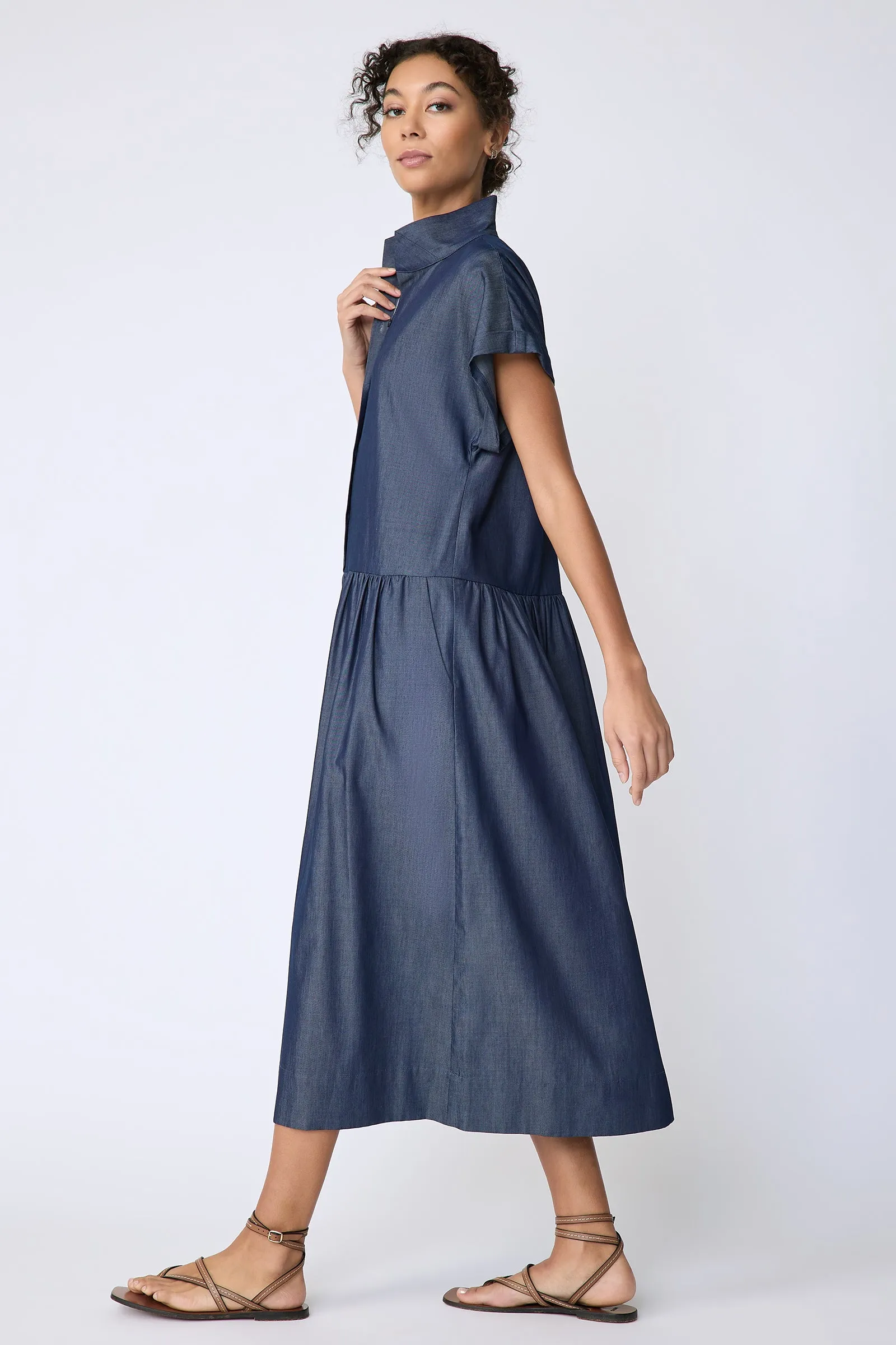 Tanya Shirt Dress - Indigo