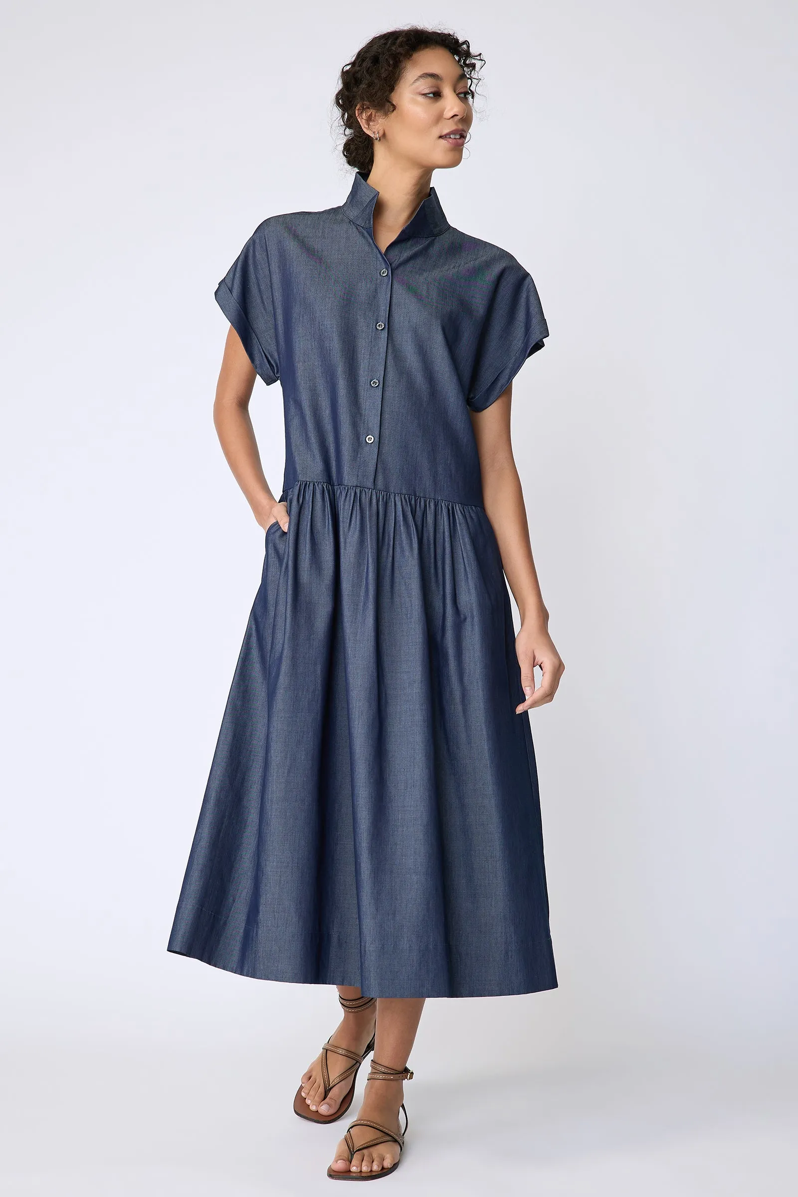 Tanya Shirt Dress - Indigo