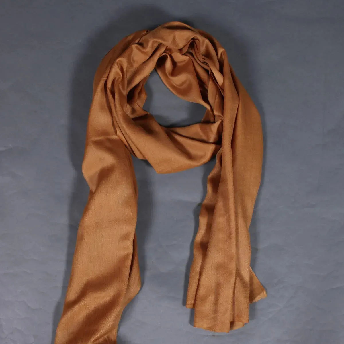 Tawny Brown GI Certified Handwoven Pashmina Stole