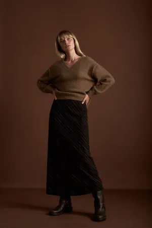The Pinstripe Slip Skirt