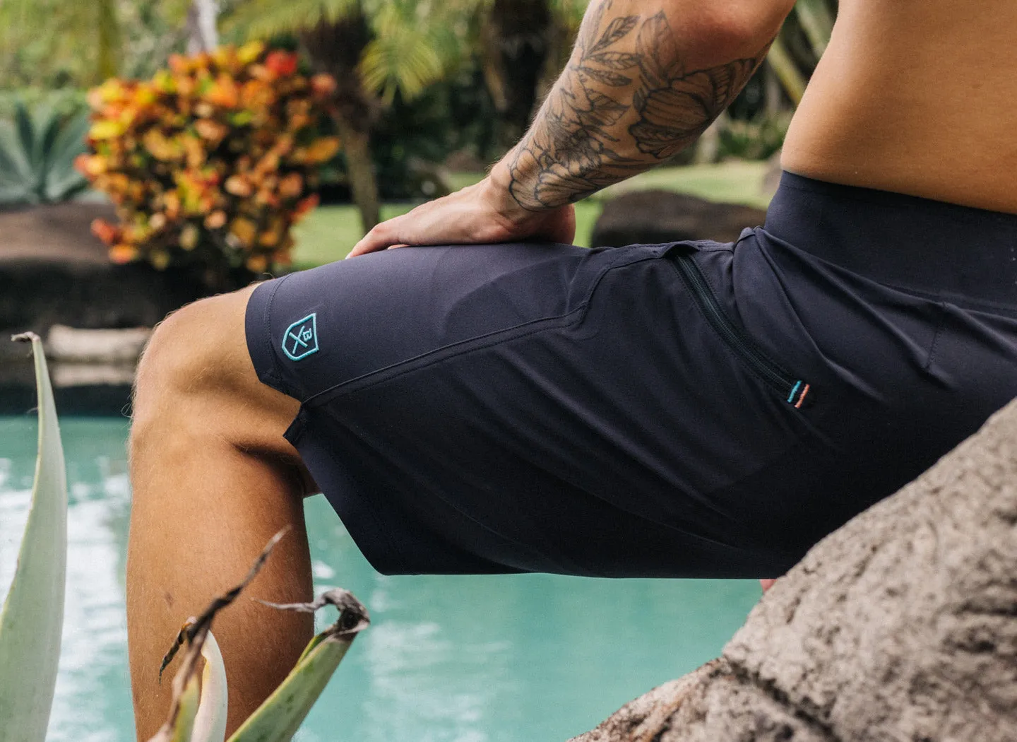 The Spartan Board Shorts -  11" Inseam - Blue Mirage