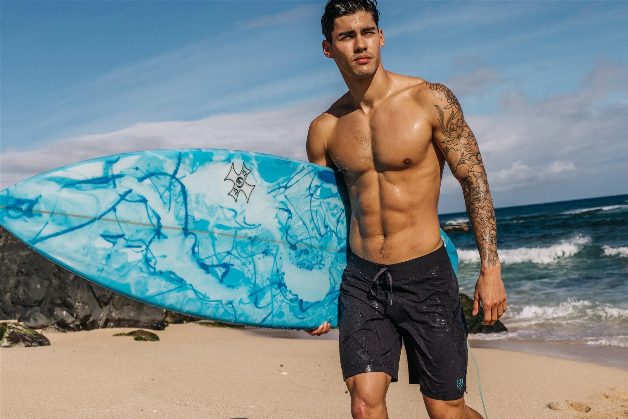 The Spartan Board Shorts -  9" Inseam - Pele Red