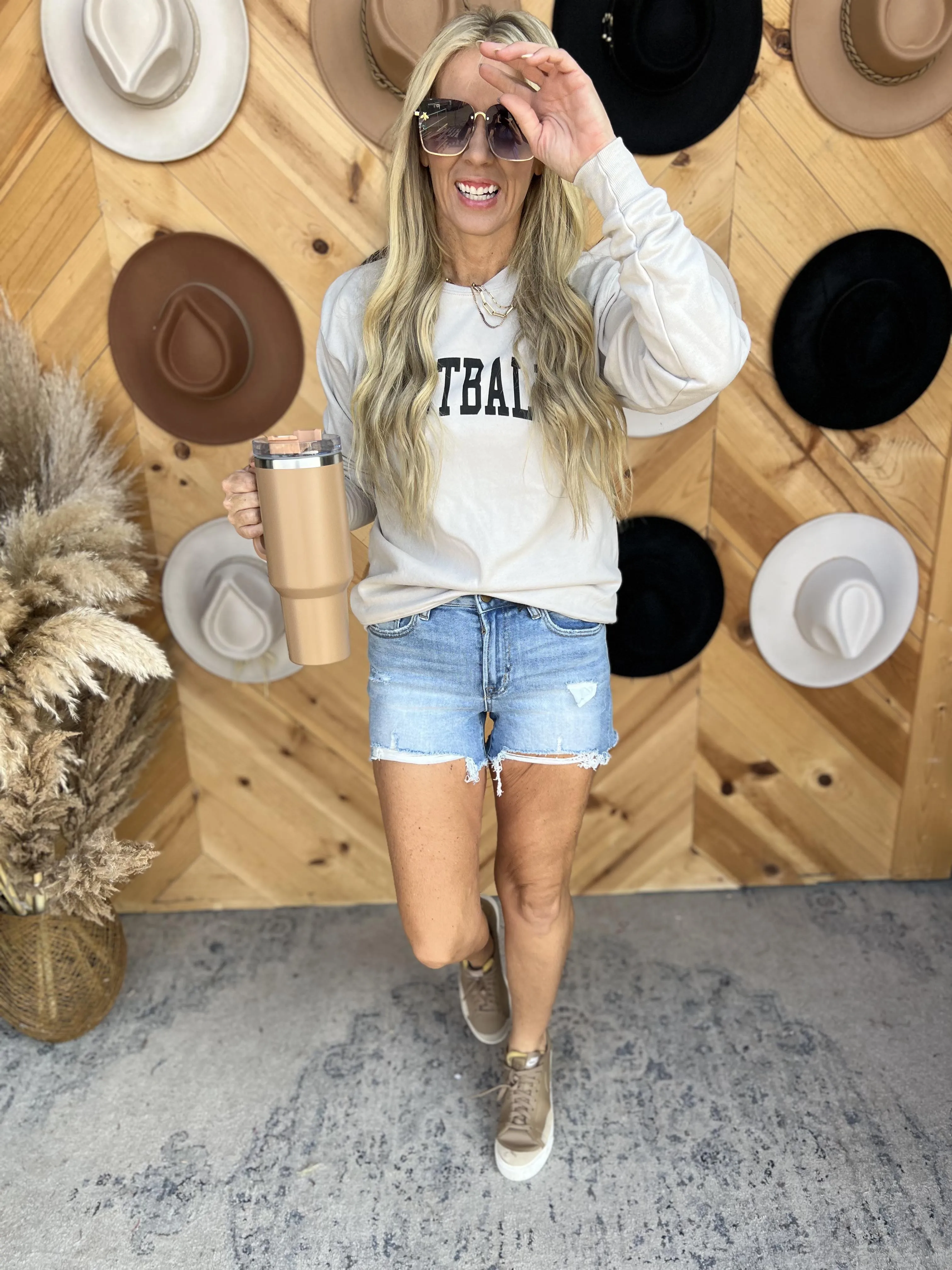The Whitney Vintage High Rise Distressed Denim Shorts - Mica