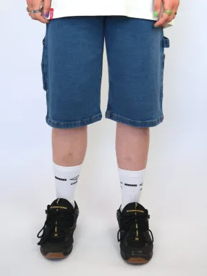 Three Sixty Clothing - Loose Fit Carpenter - Shorts - Mid Wash Blue