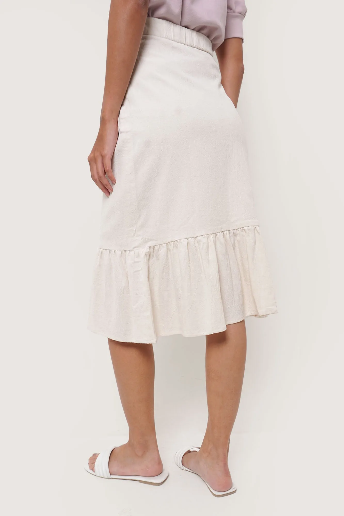 Tiered Buttoned Midi Skirt