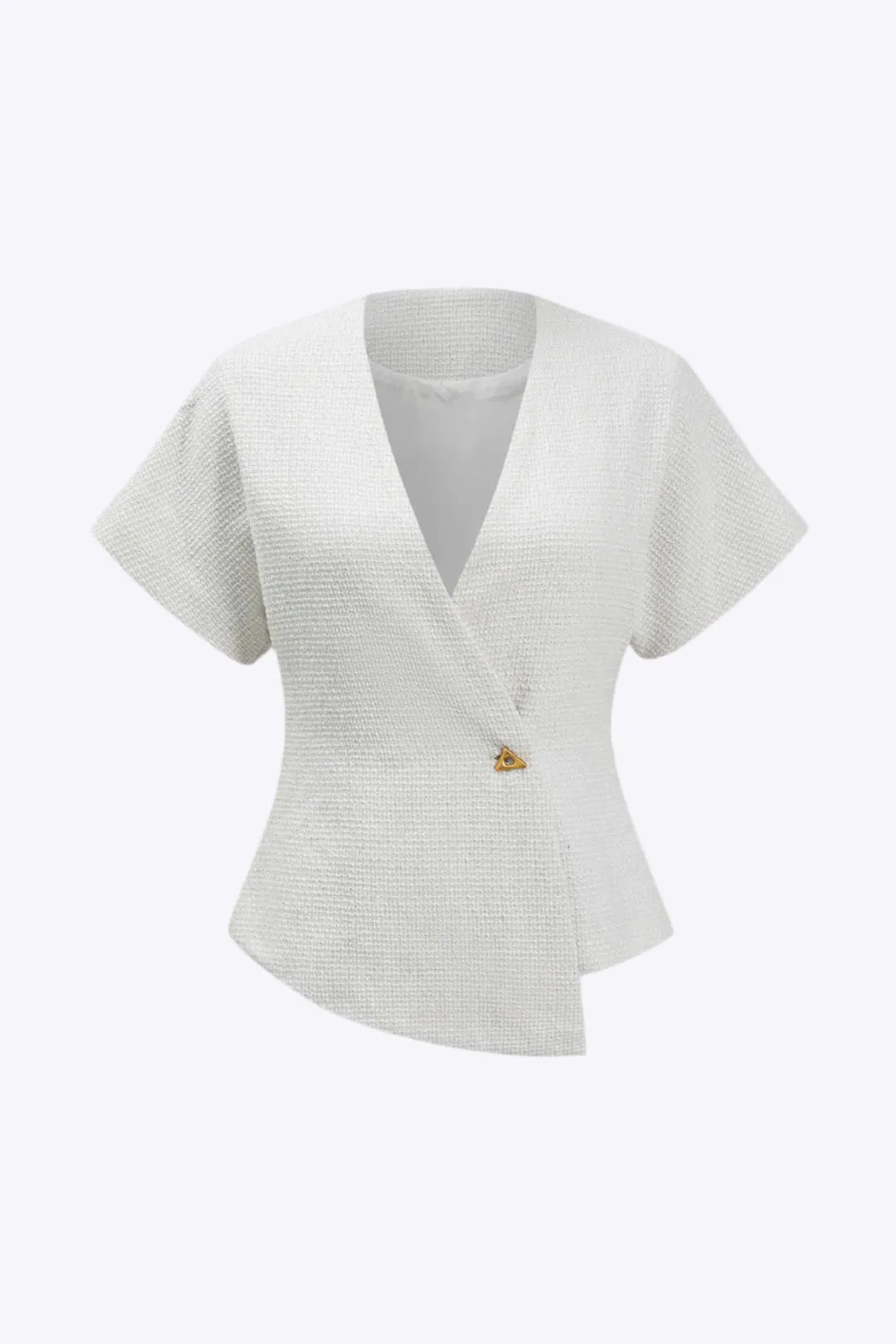 Tressa - Elegant Buttoned Design Woman's Short Sleeve Shirt