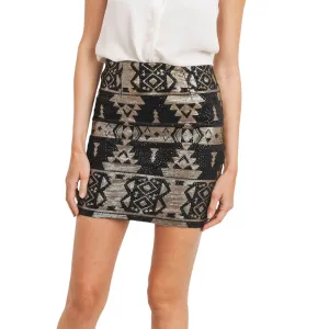 Tribal Sequin Mini Skirt – Luxurious Gold Tone
