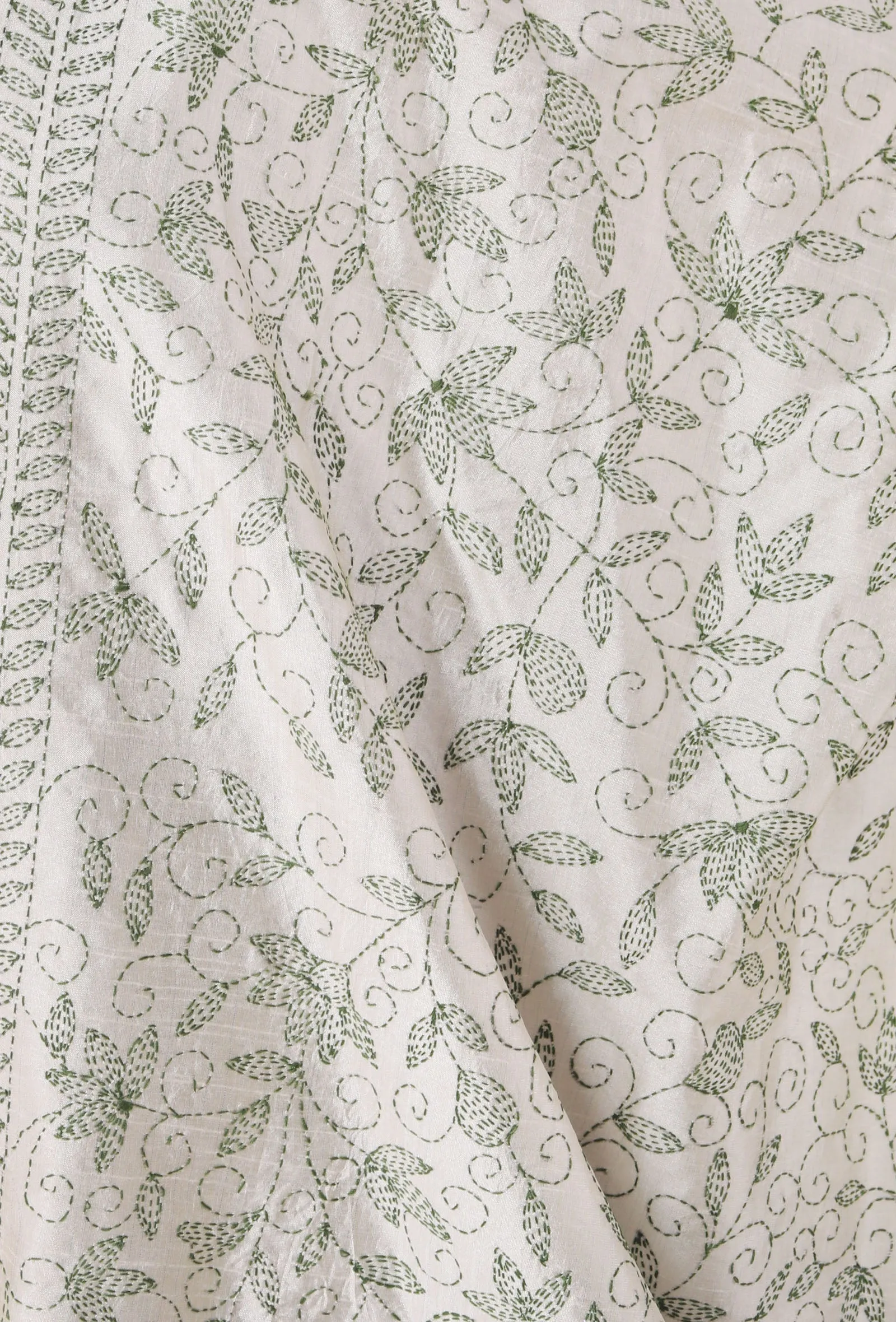 Triveni hand embriodered kantha silk dupatta