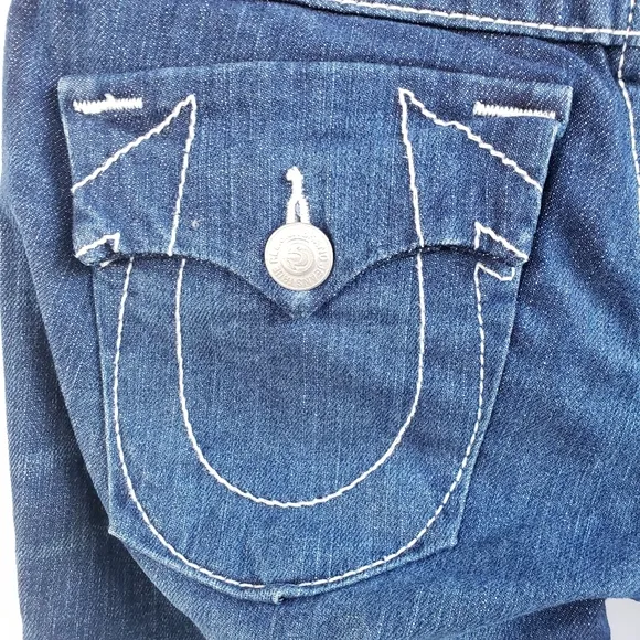 TRUE RELIGION Disco Sophie Cuffed Denim Shorts 26