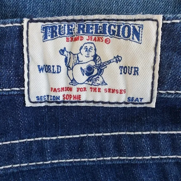 TRUE RELIGION Disco Sophie Cuffed Denim Shorts 26