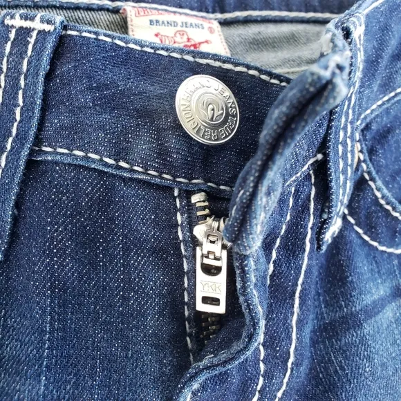 TRUE RELIGION Disco Sophie Cuffed Denim Shorts 26