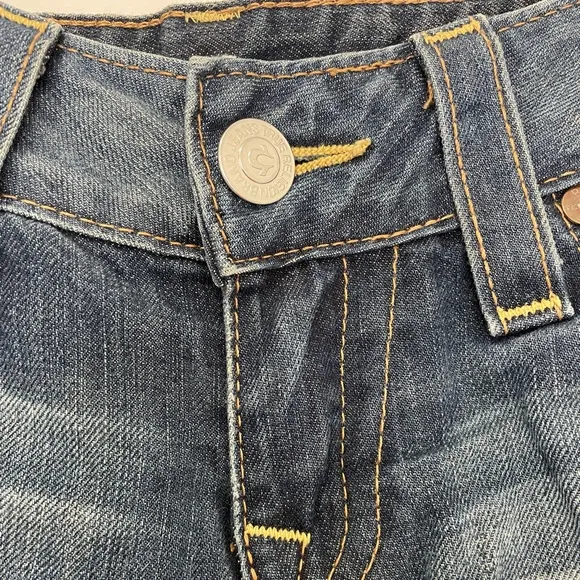 True Religion Joey cut off denim blue Jean frayed Short low rise summer beach 28