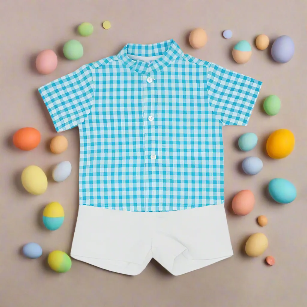 Turquoise Shirt and Shorts